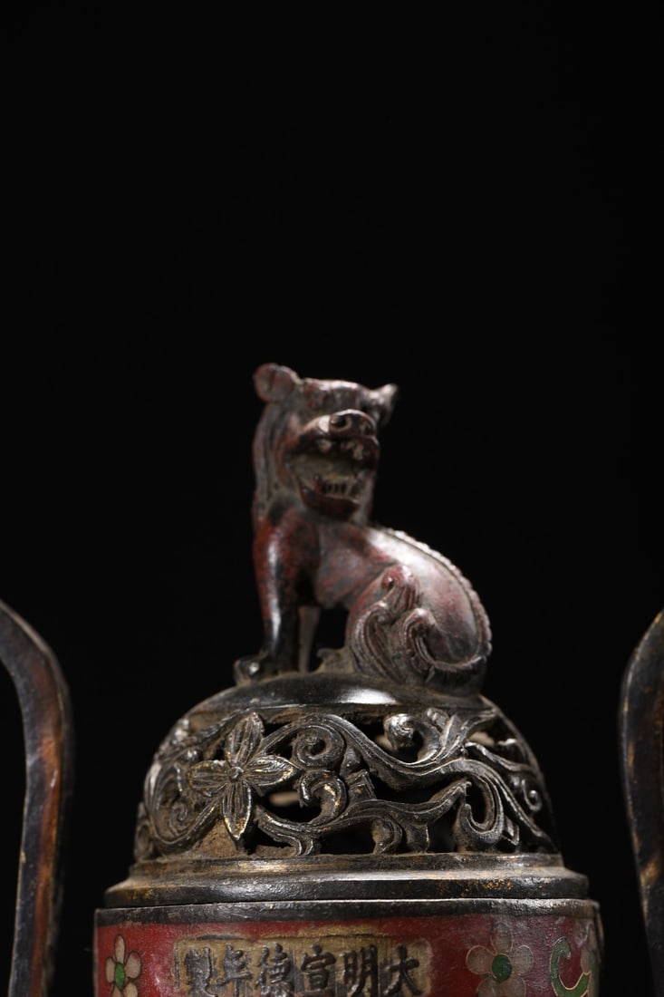 A Exquisite Cloisonne Lotus Pattern Double-Ears Censer - 2