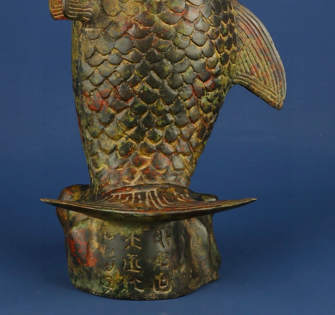 A Exquisite Bronze Fish Candlestick - 3