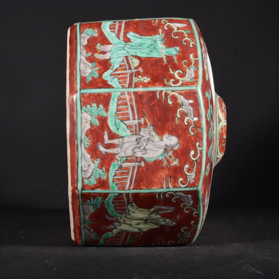 A Exquisite Red Ground Figures Pattern Water Pot - 7