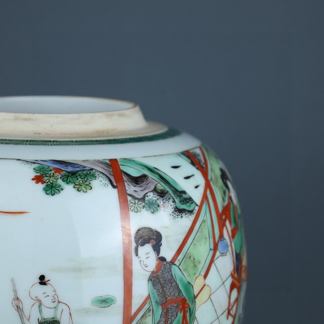 A Exquisite Wucai Character and Story Pattern Jar - 5