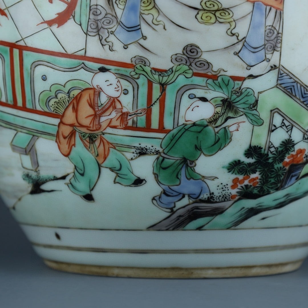 A Exquisite Wucai Character and Story Pattern Jar - 8