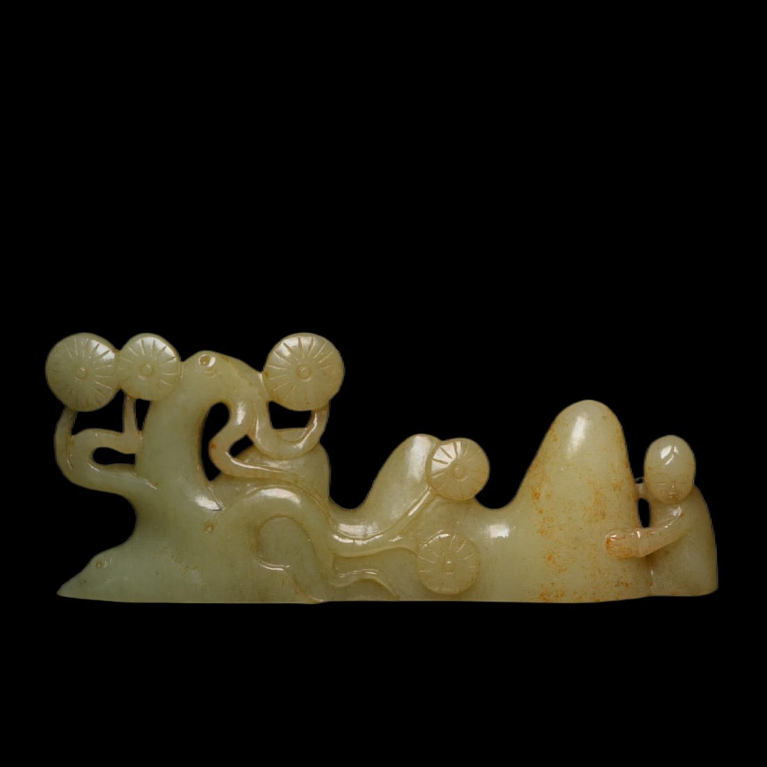 A Exquisite Hotan Jade Brush Holder: A Exquisite Hotan Jade Brush Holder,Han Dynasty, China,Size:5.1inx2inx0.6in,Weight:116g 和田玉笔架,中国汉代