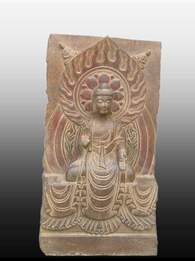 A Exquisite Limestone Buddha Plate - 2