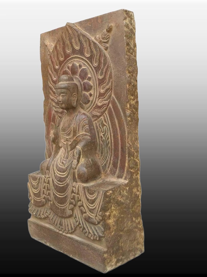 A Exquisite Limestone Buddha Plate - 8