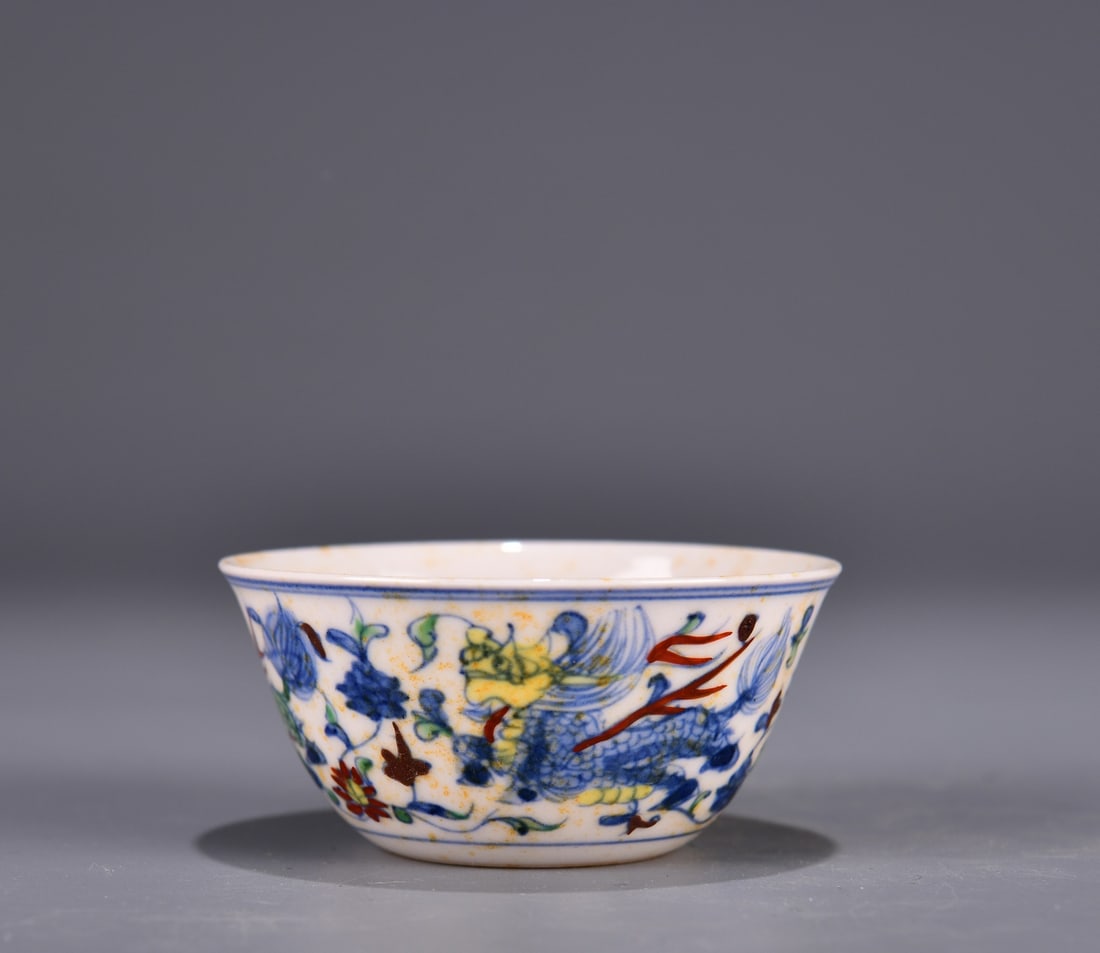 A Exquisite Doucai Auspicious Beast Pattern Cup - 3