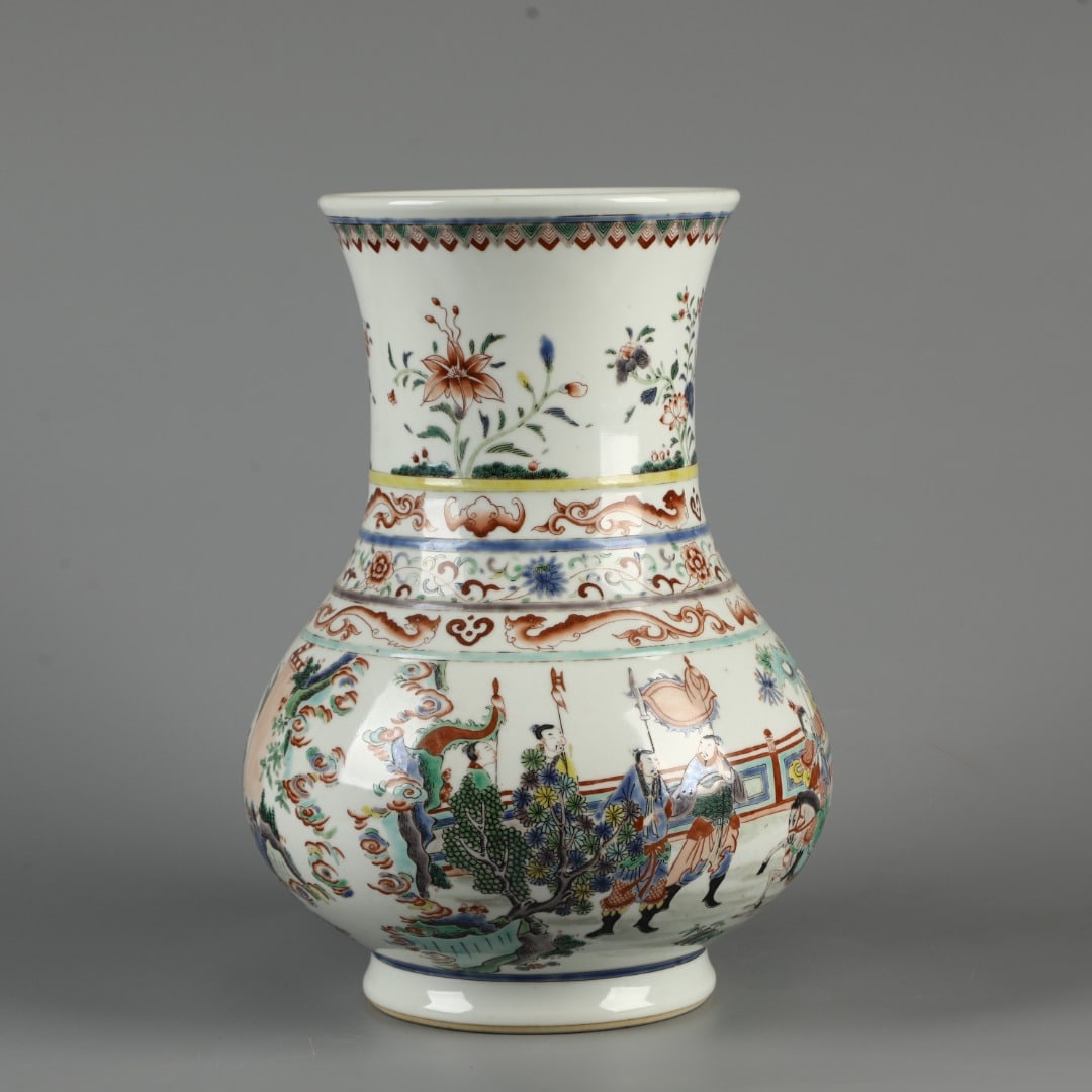 A Exquisite Wucai Figures Pattern Vase - 5