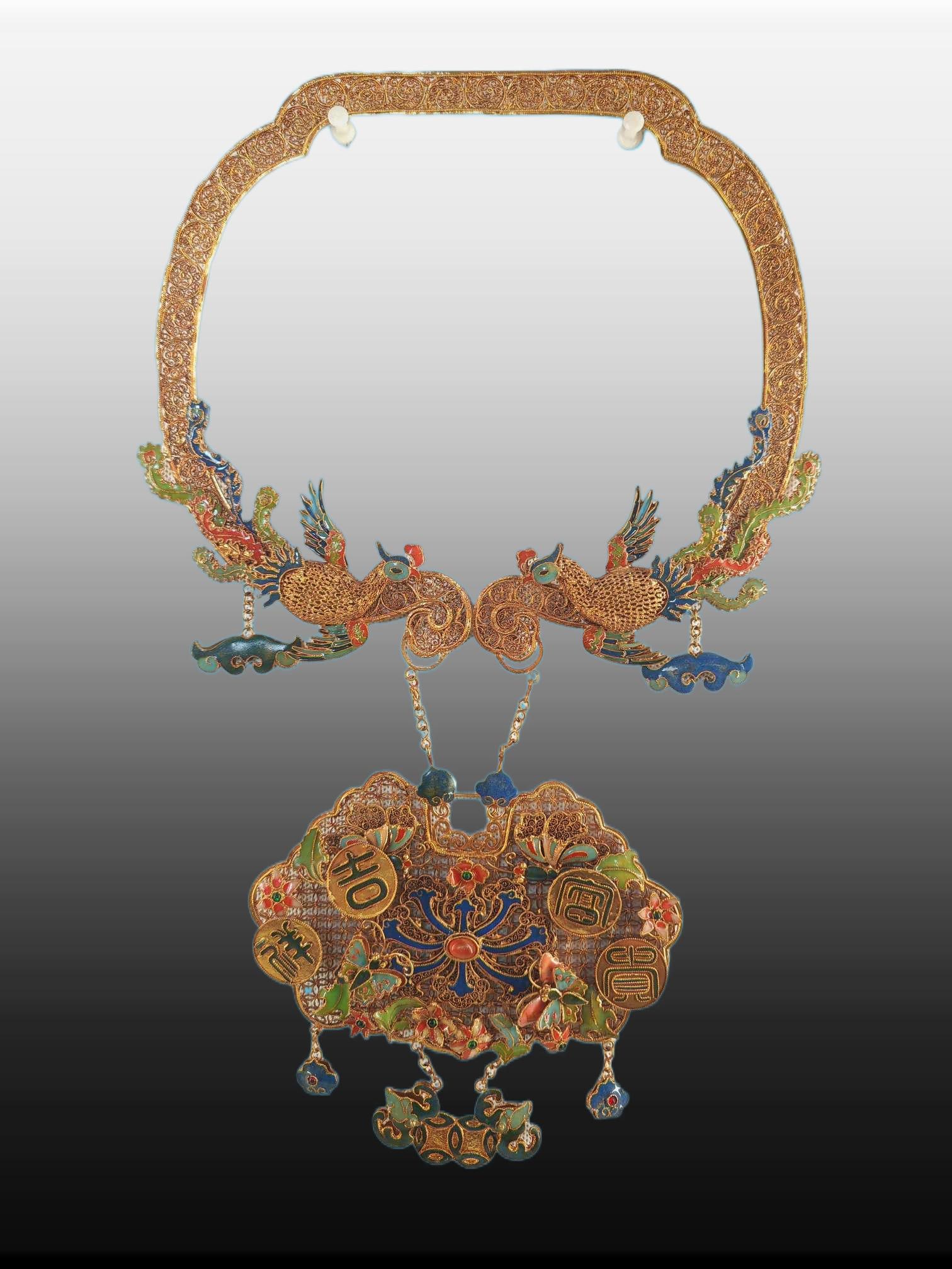 A Exquisite Cloisonne Phoenix Lock - 2