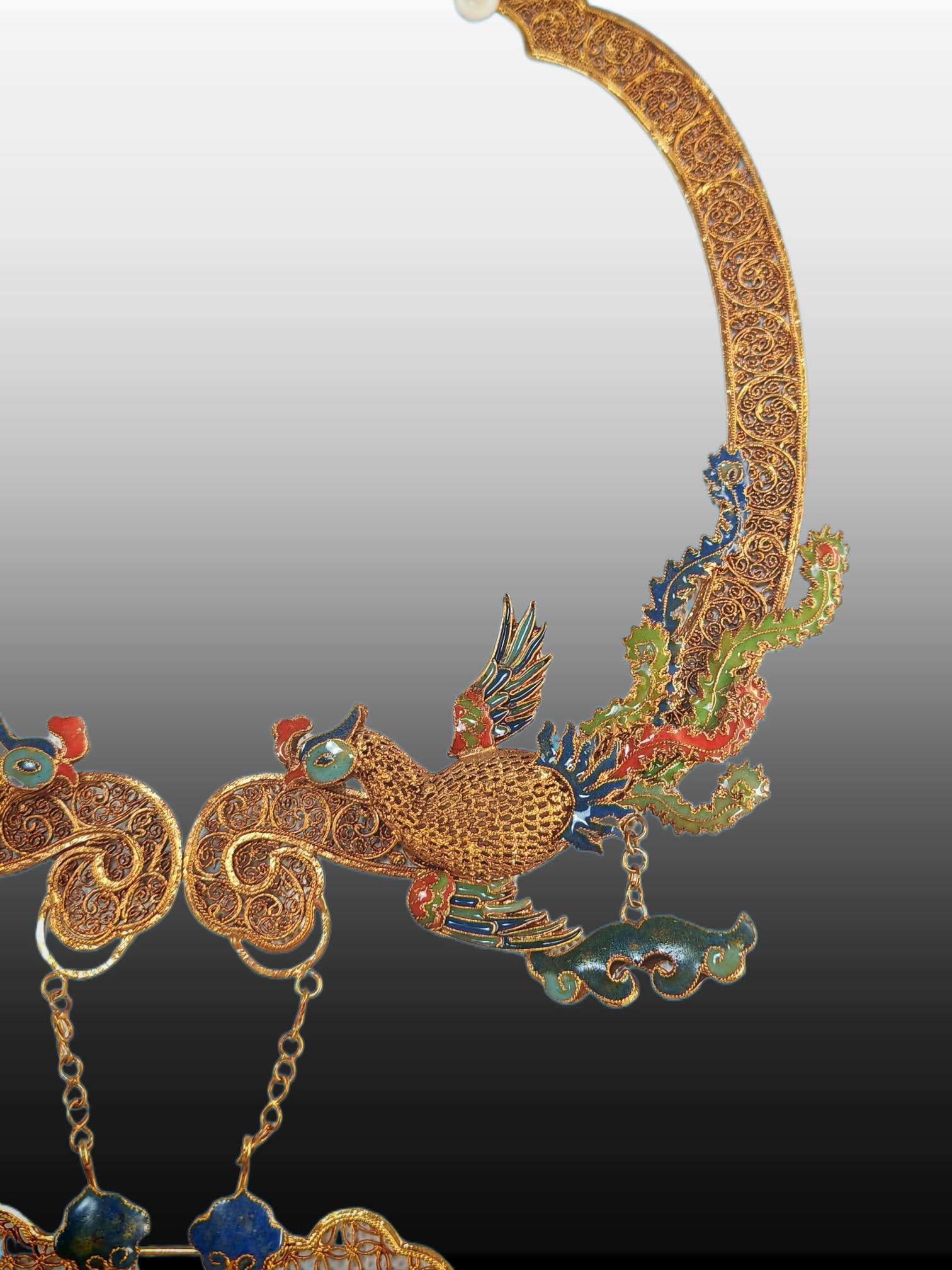 A Exquisite Cloisonne Phoenix Lock - 5