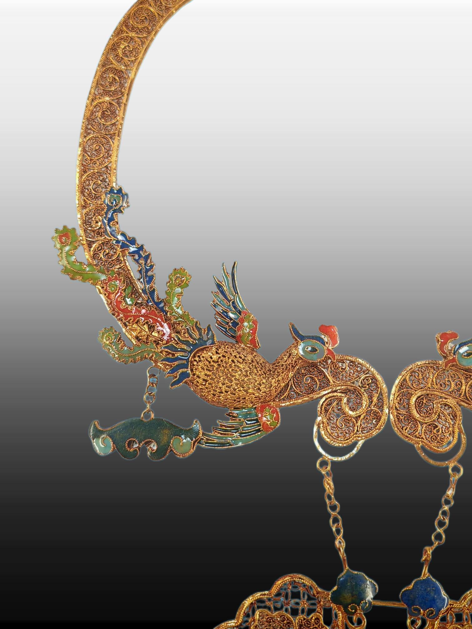 A Exquisite Cloisonne Phoenix Lock - 6