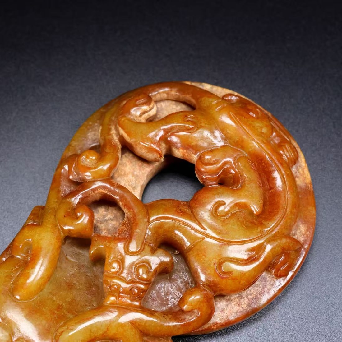 A Exquisite Hotan Jade Dragon Pattern Bi - 2