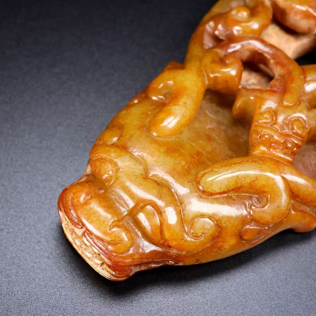 A Exquisite Hotan Jade Dragon Pattern Bi - 3