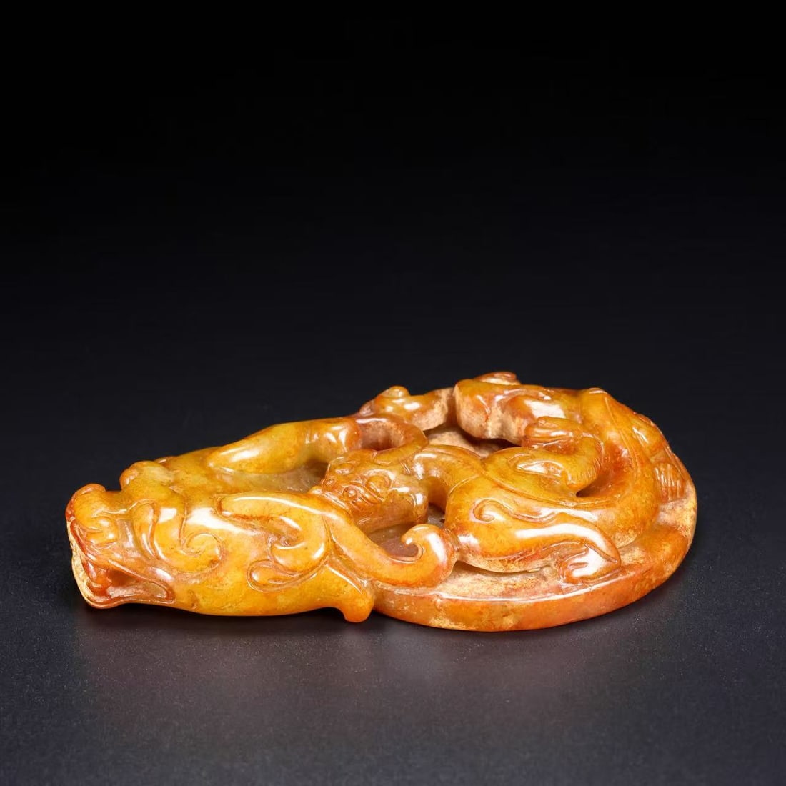 A Exquisite Hotan Jade Dragon Pattern Bi - 6