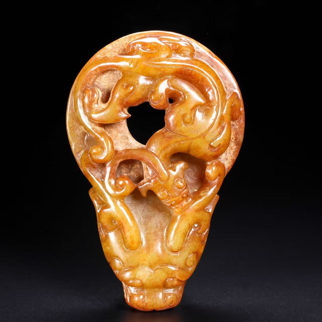 A Exquisite Hotan Jade Dragon Pattern Bi - 7