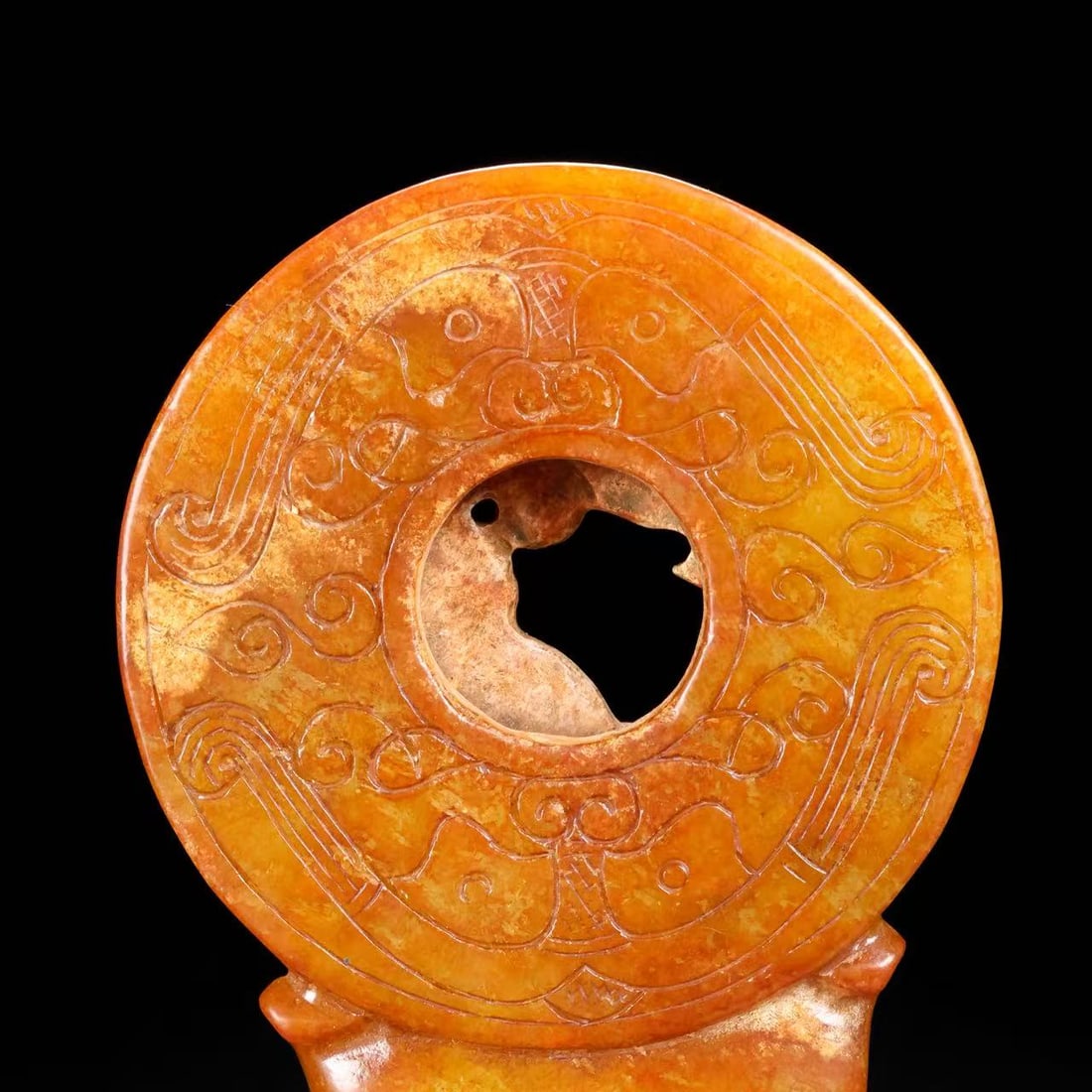 A Exquisite Hotan Jade Dragon Pattern Bi - 8
