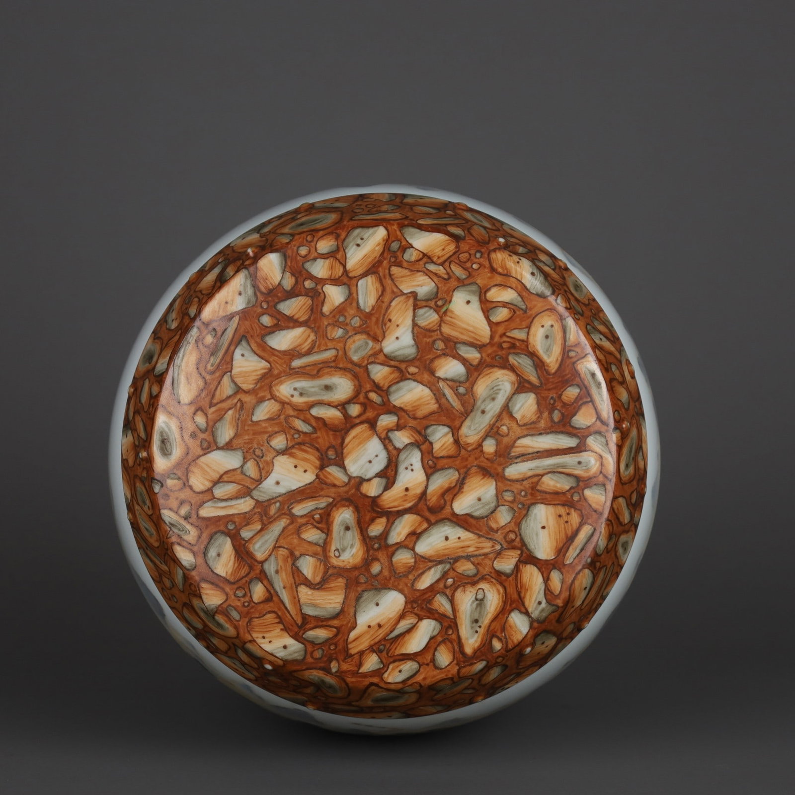 A Exquisite Stone Pattern Famille-Rose Landscape Pattern Stool - 4