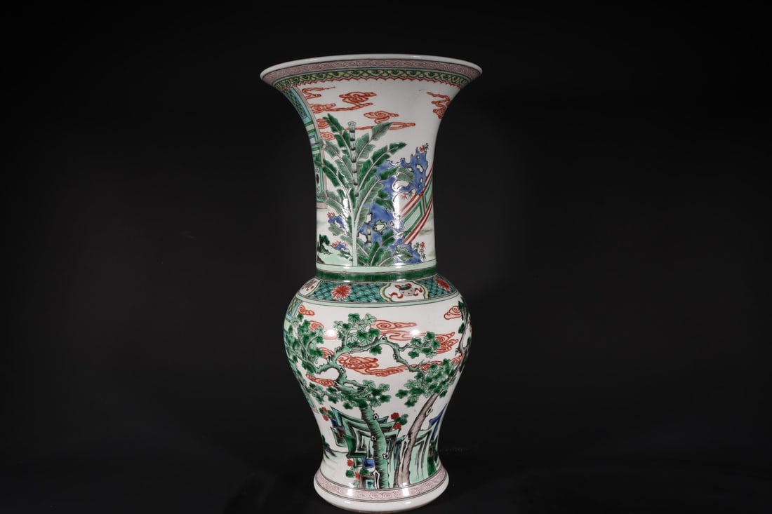 A Exquisite Wucai Figures Pattern Vase - 2