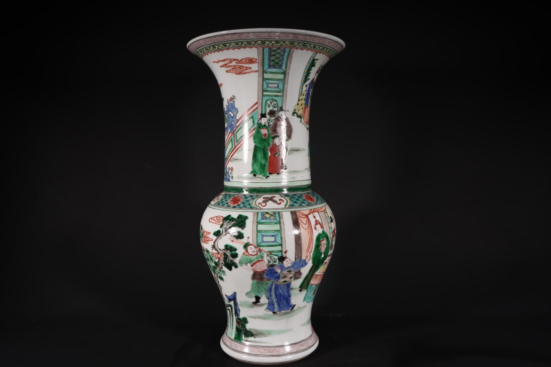 A Exquisite Wucai Figures Pattern Vase - 3