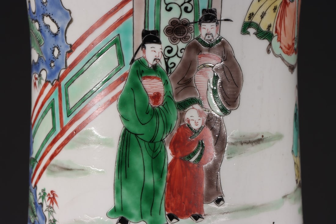 A Exquisite Wucai Figures Pattern Vase - 6