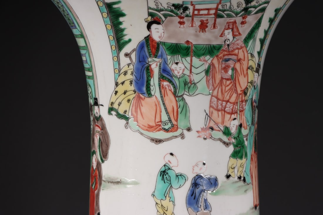 A Exquisite Wucai Figures Pattern Vase - 9