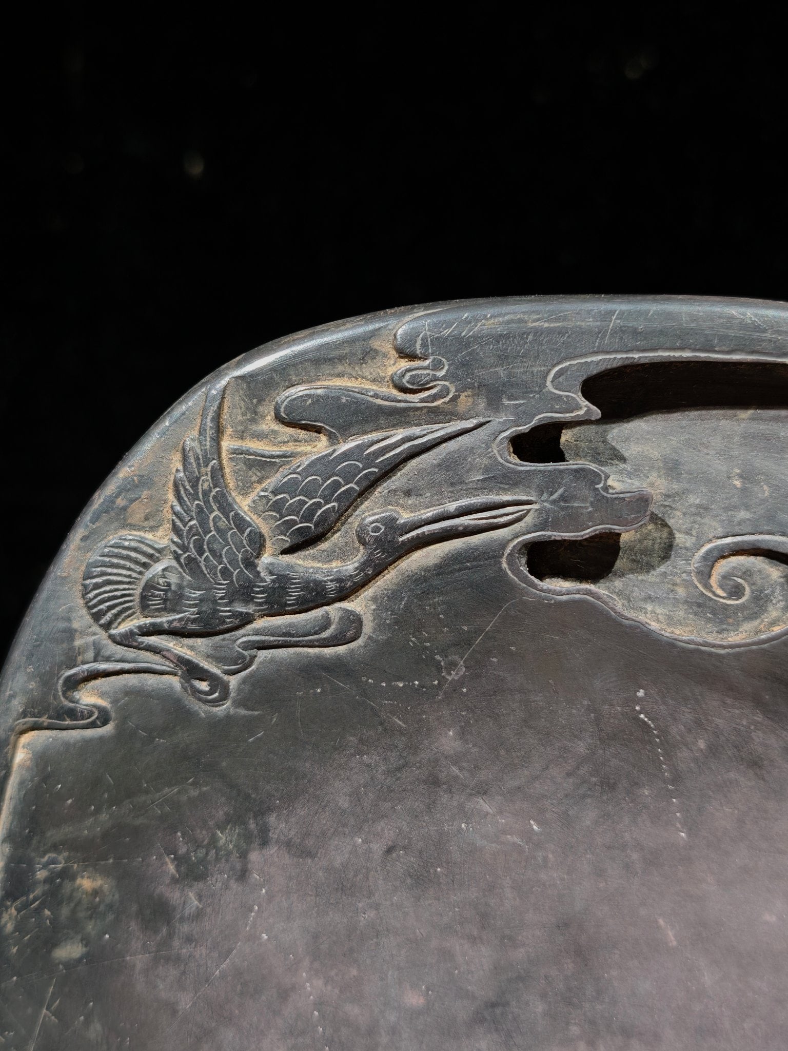 A Exquisite Bats and Peach Pattern Inkstone - 7