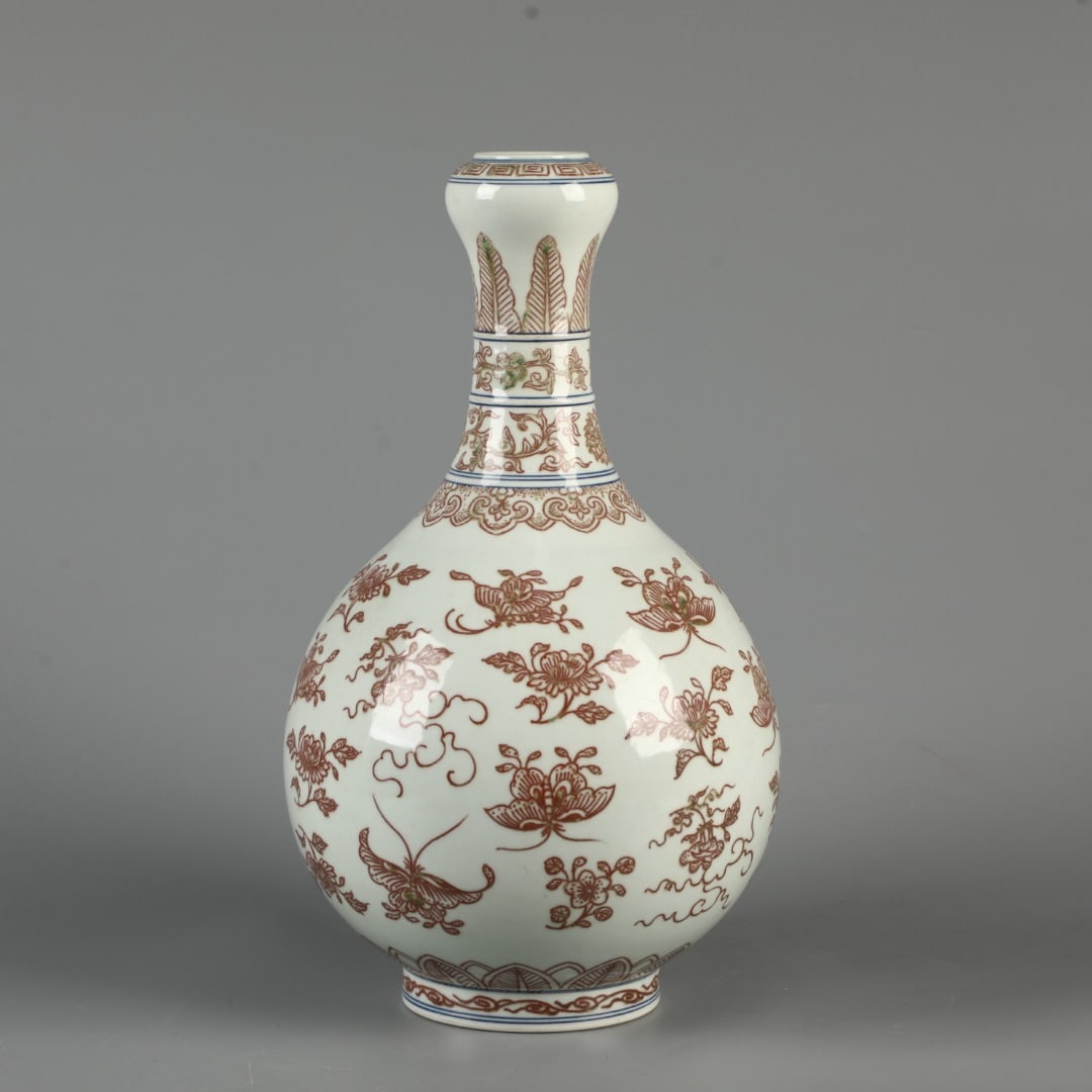 A Exquisite Underglaze-Red Flower Pattern Vase - 5