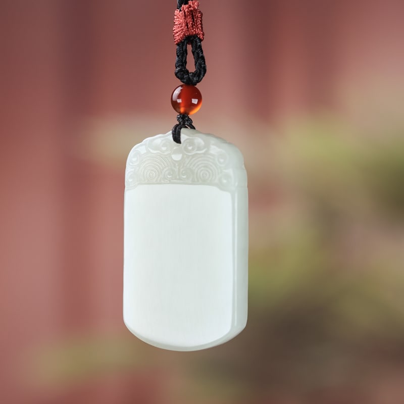 A Exquisite Hotan Jade Auspicious Cloud Pattern Pendant - 2