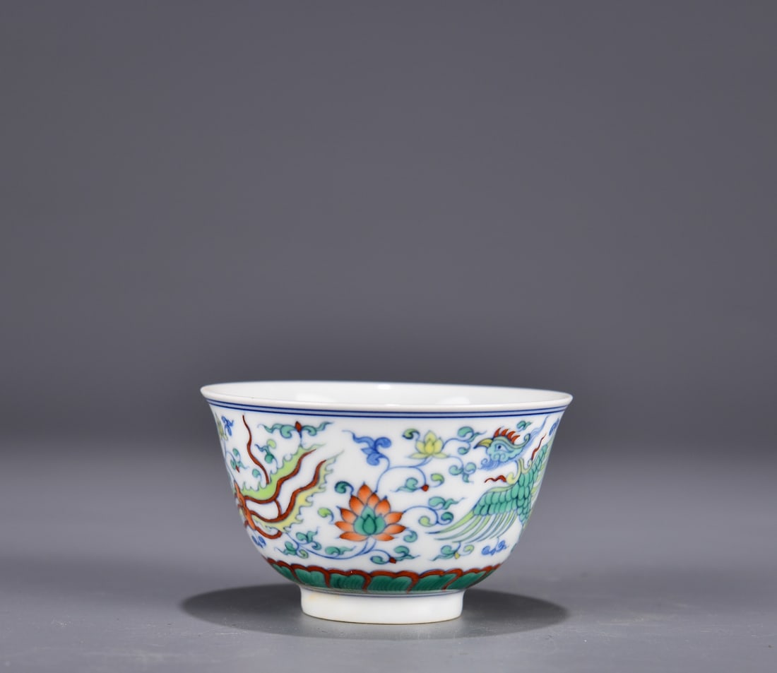 A Exquisite Doucai Phoenix Pattern Cup - 2