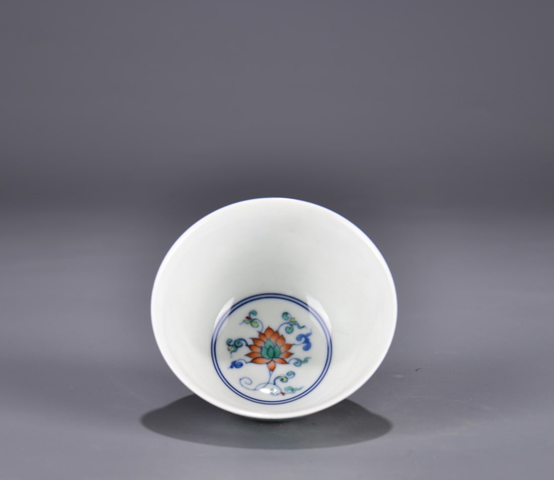 A Exquisite Doucai Phoenix Pattern Cup - 7