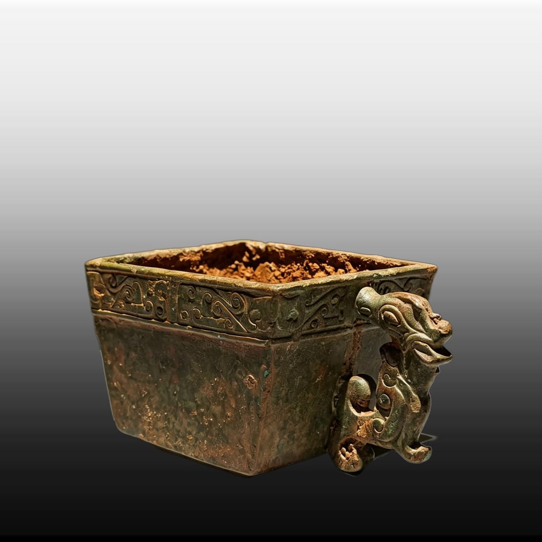 A Exquisite Bronze Auspicious Cloud Pattern Cup - 4