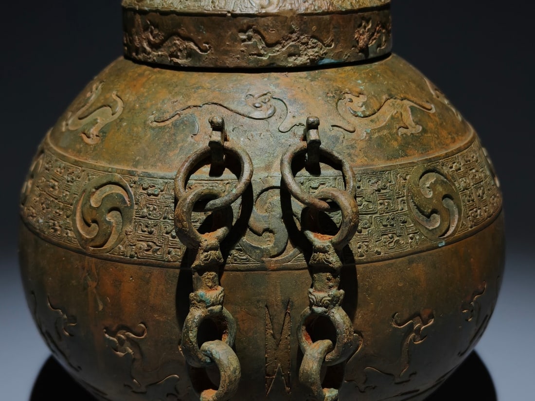 A Exquisite Bronze Dragon Pattern Jar - 7