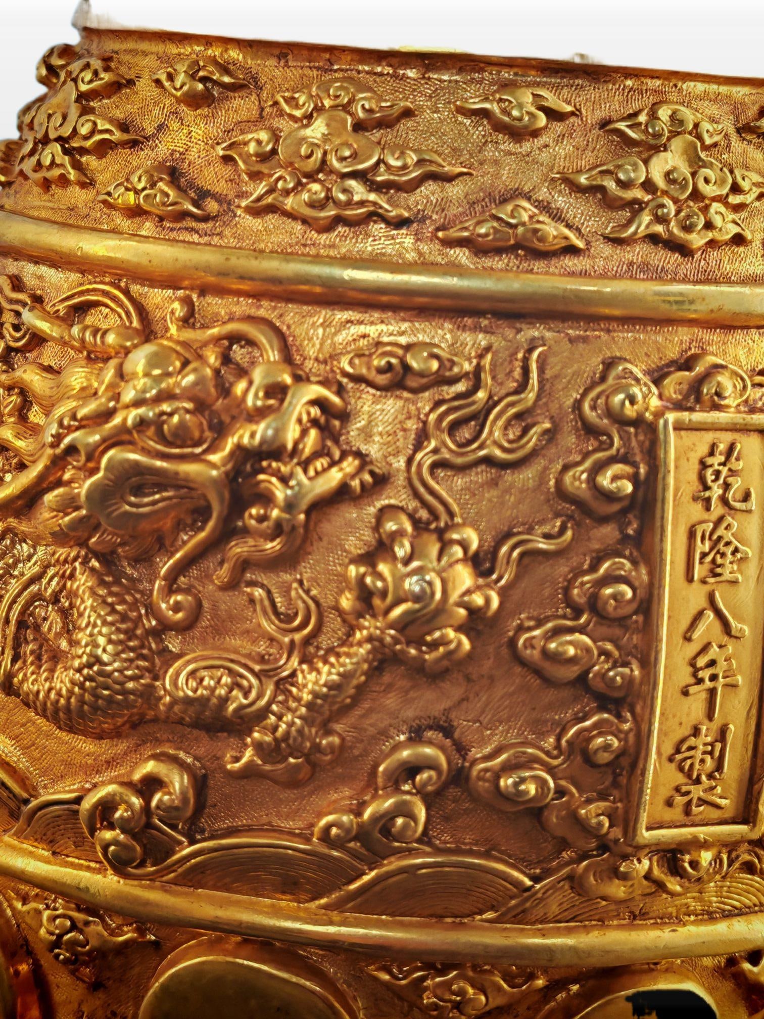 A Exquisite Gilt Bronze Dragon Pattern Jar - 6