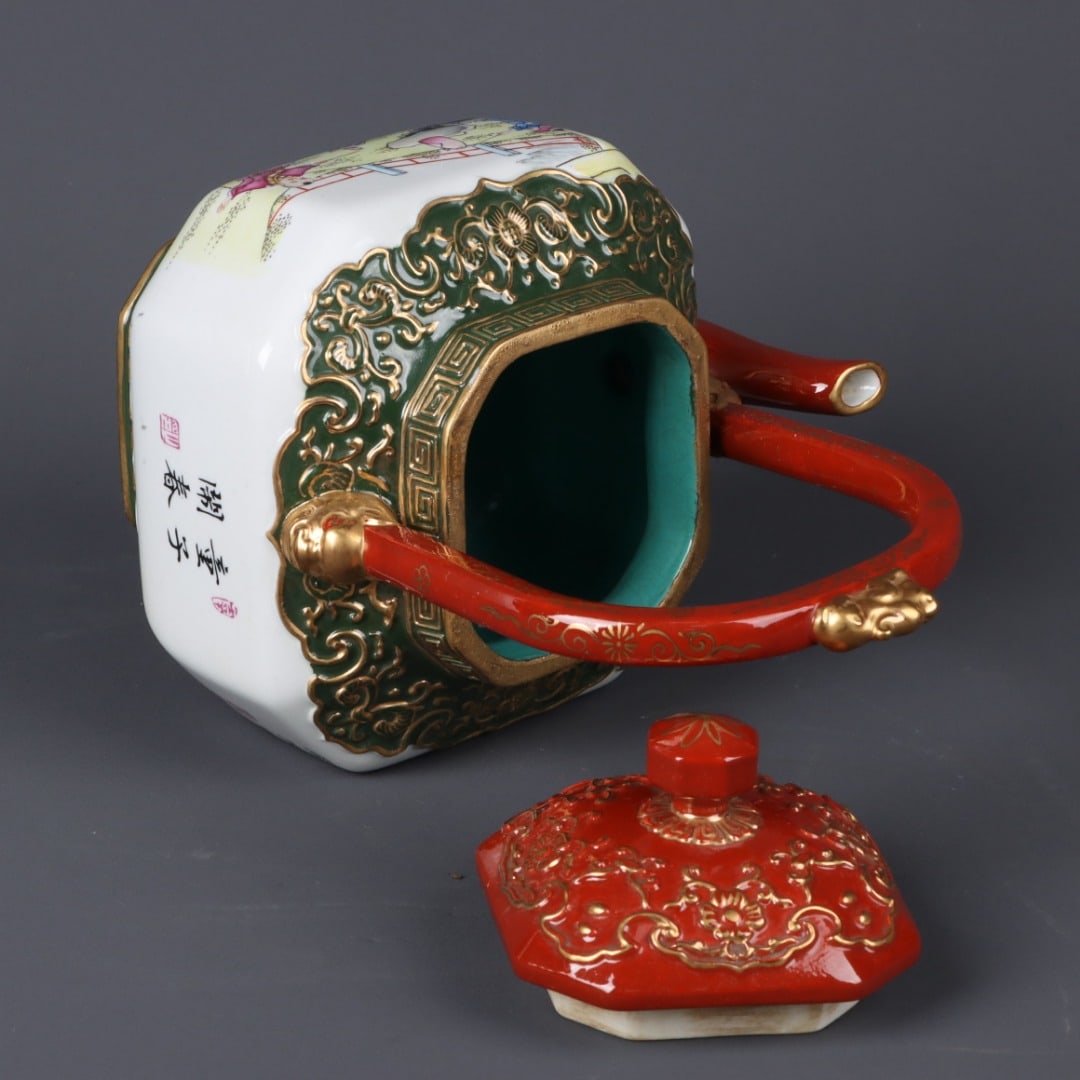 A Exquisite Enamel Gilt Figure Pattern Pot - 8