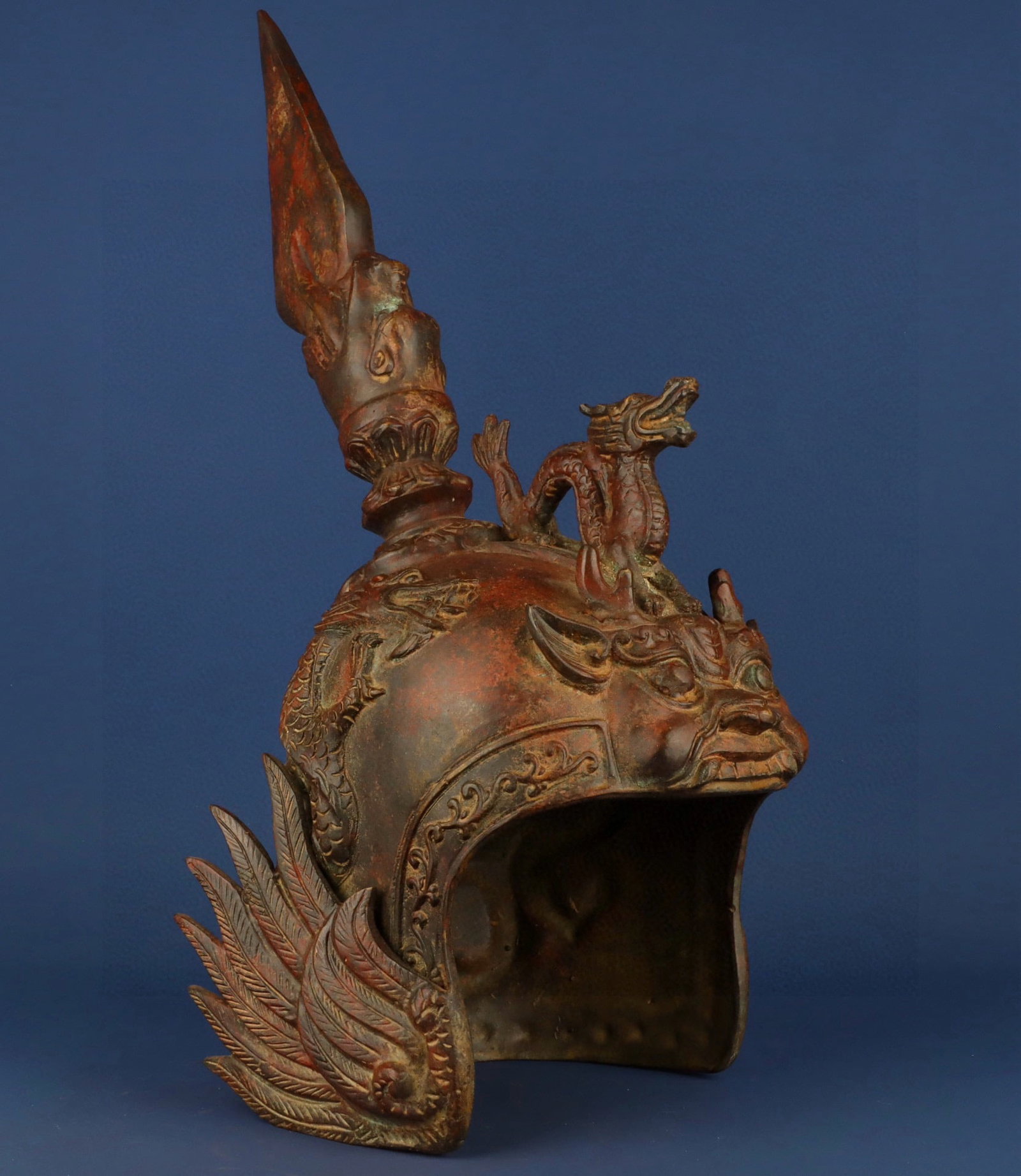 A Exquisite Bronze Beast-Face Pattern Helmet - 3