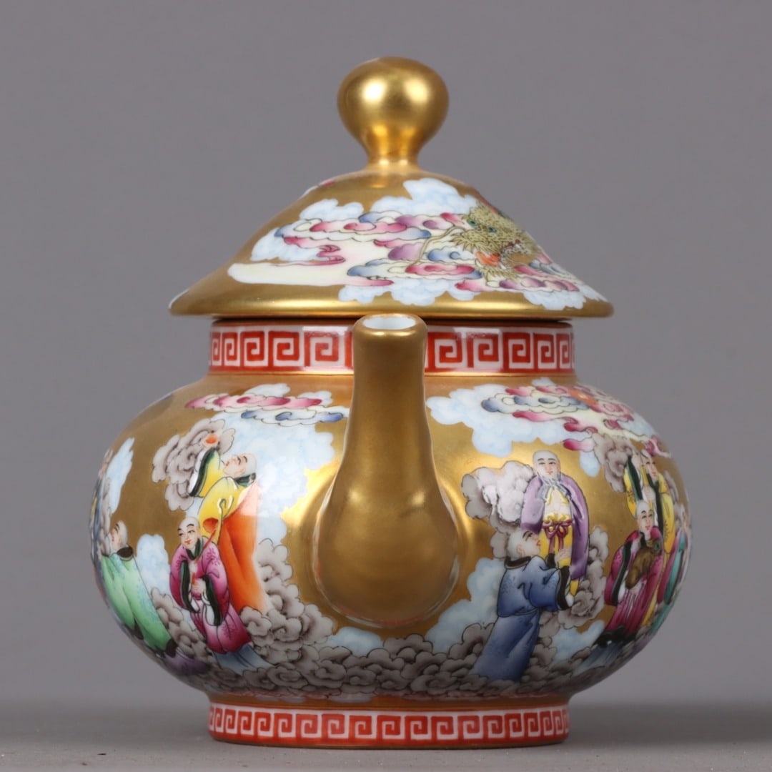 A Exquisite Enamel Gilt Arhat Pattern Pot - 2