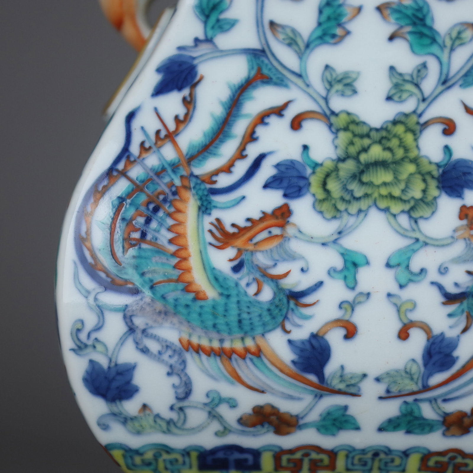 A Exquisite Doucai Phoenix Pattern Beast-Ears Vase - 7