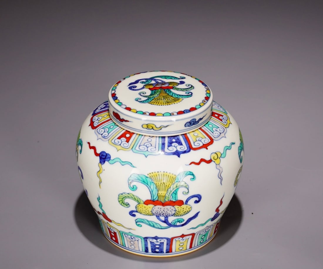 A Exquisite Doucai Ganoderma lucidum Pattern Jar - 5