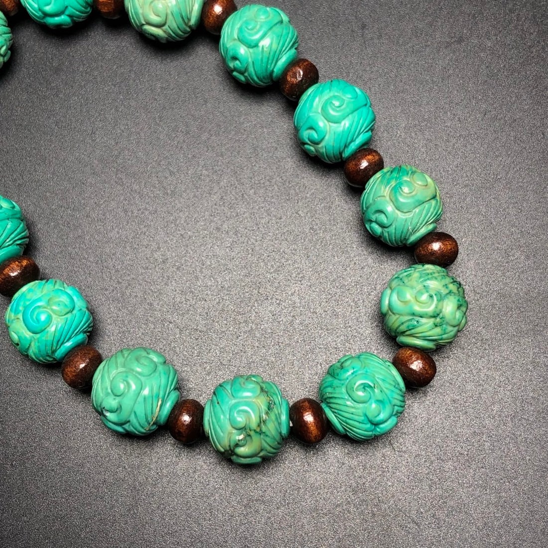 A Exquisite Turquoise Auspicious Cloud Pattern Bracelets - 3