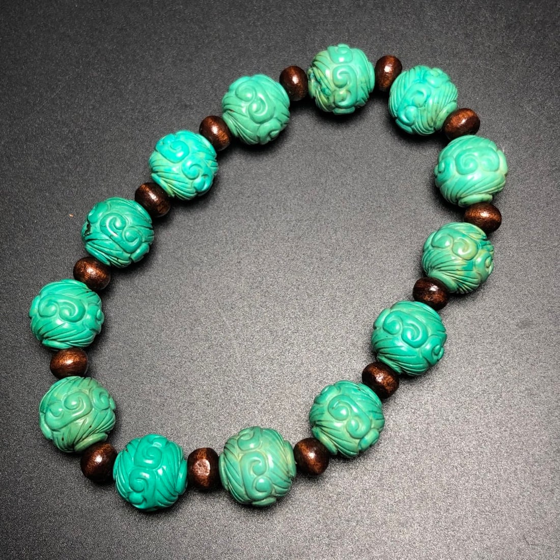 A Exquisite Turquoise Auspicious Cloud Pattern Bracelets - 4