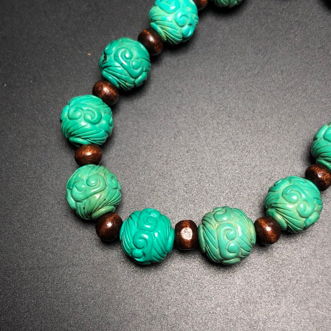 A Exquisite Turquoise Auspicious Cloud Pattern Bracelets - 5