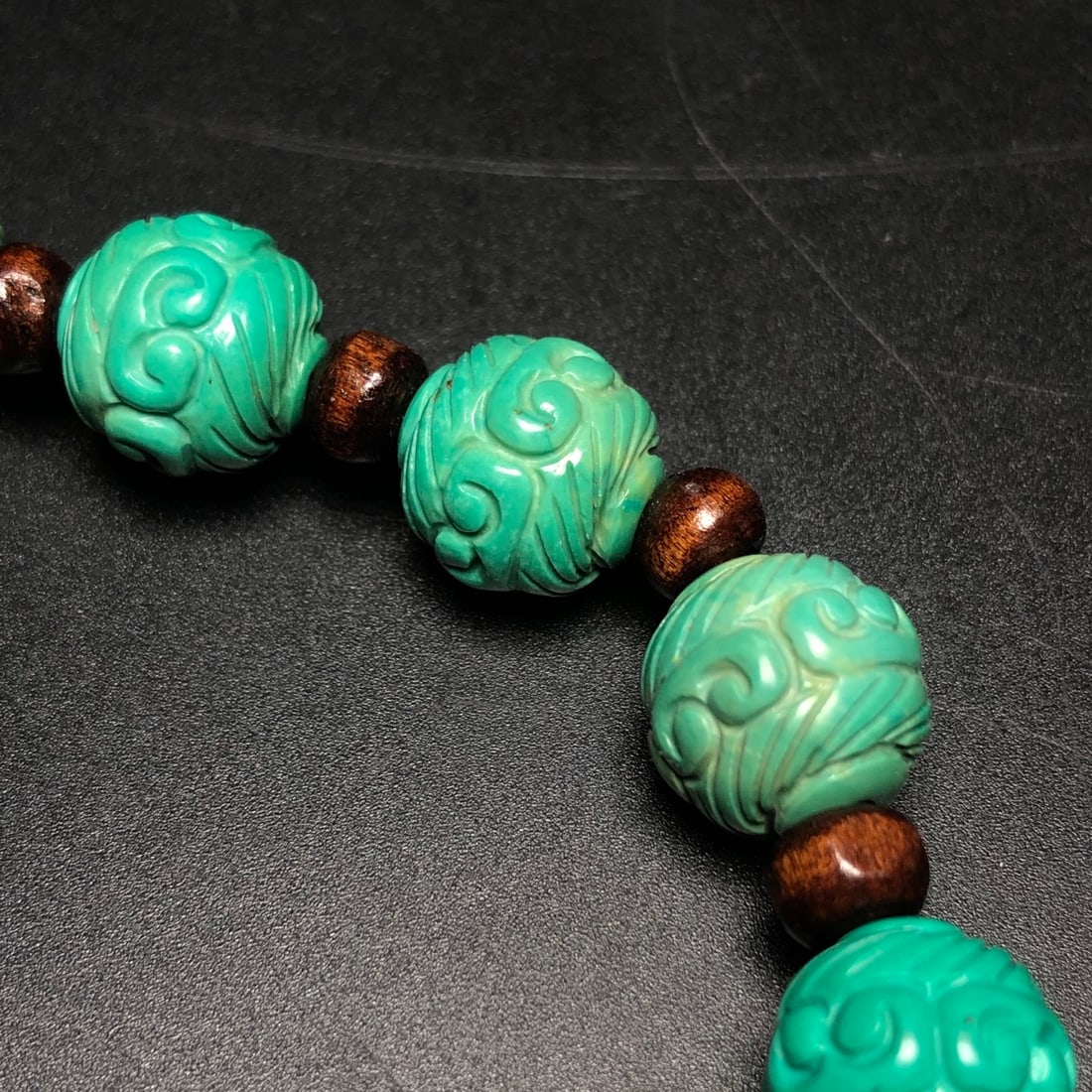 A Exquisite Turquoise Auspicious Cloud Pattern Bracelets - 8