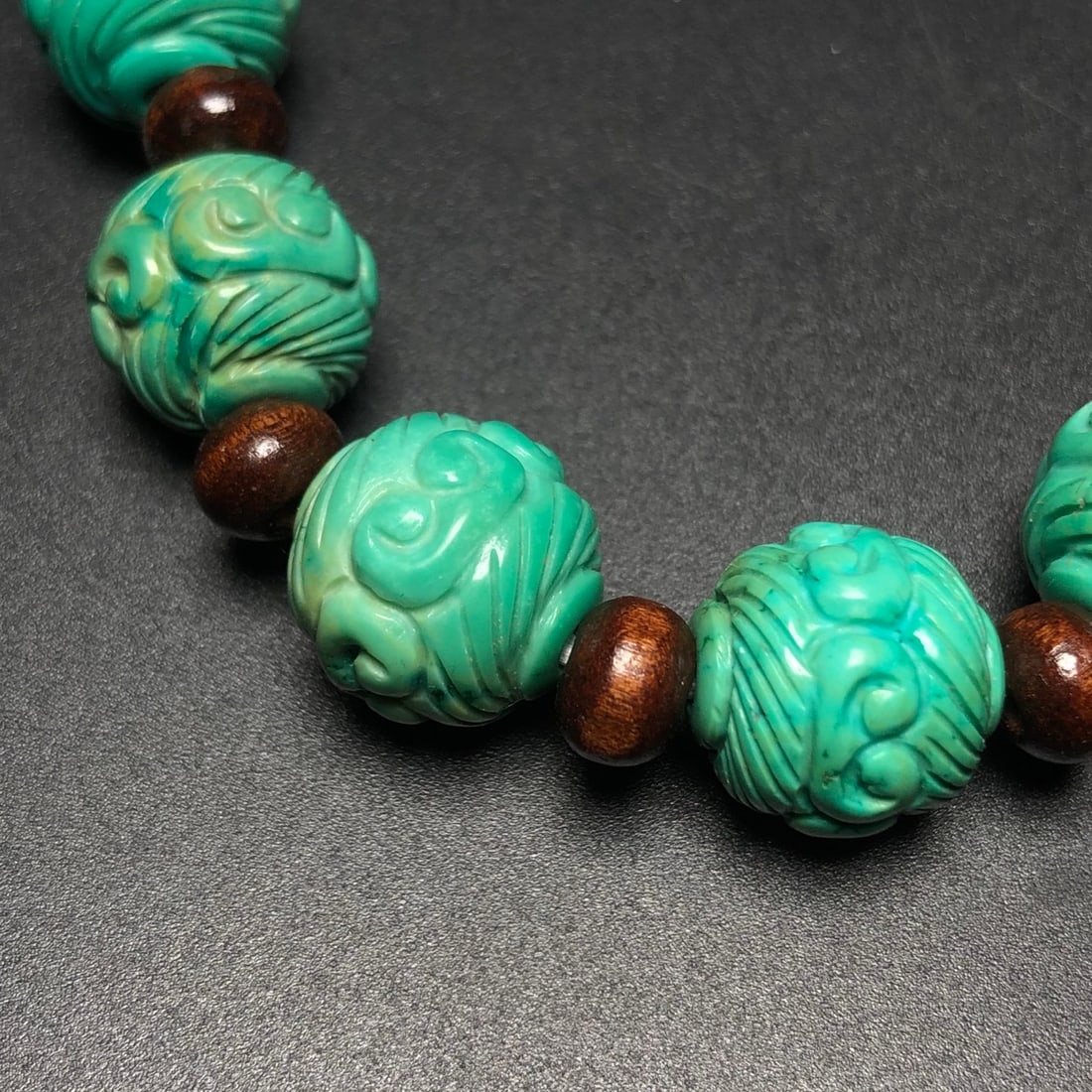 A Exquisite Turquoise Auspicious Cloud Pattern Bracelets - 9