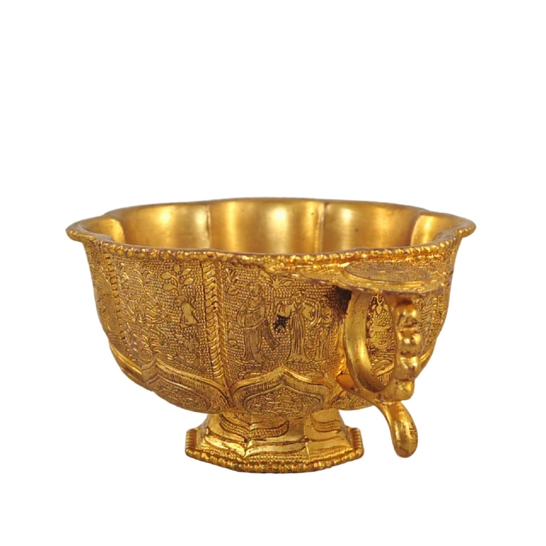 A Exquisite Gilt Bronze Figures Pattern Cup - 4