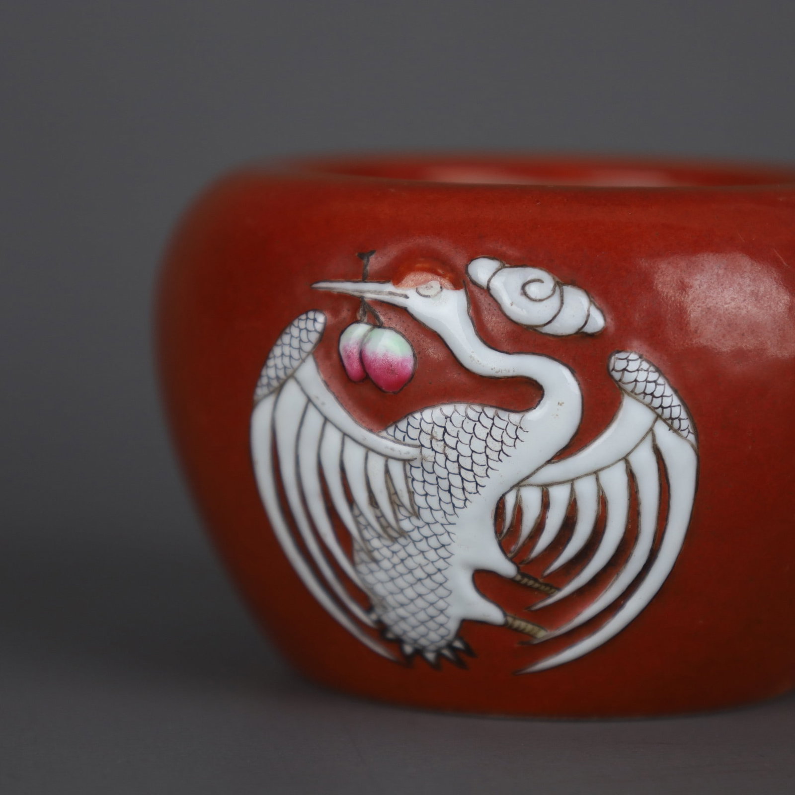 A Exquisite Iron-Red Phoenix Pattern Brush Washer - 4