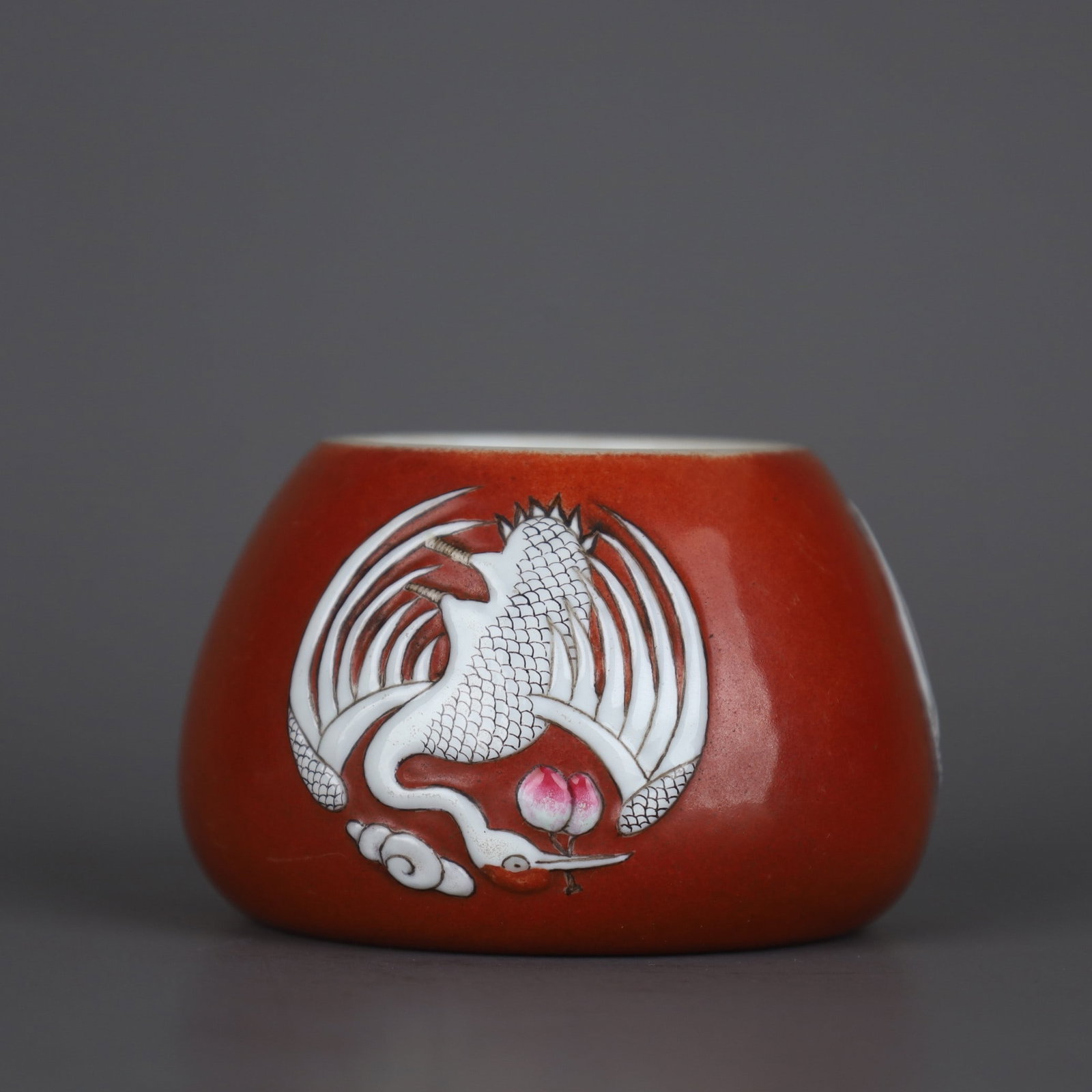 A Exquisite Iron-Red Phoenix Pattern Brush Washer - 7
