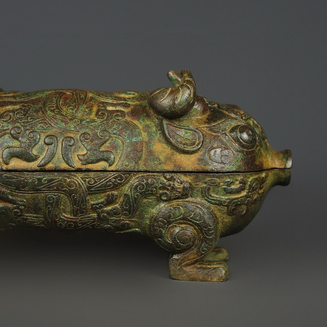 A Exquisite Bronze Beast Box - 3