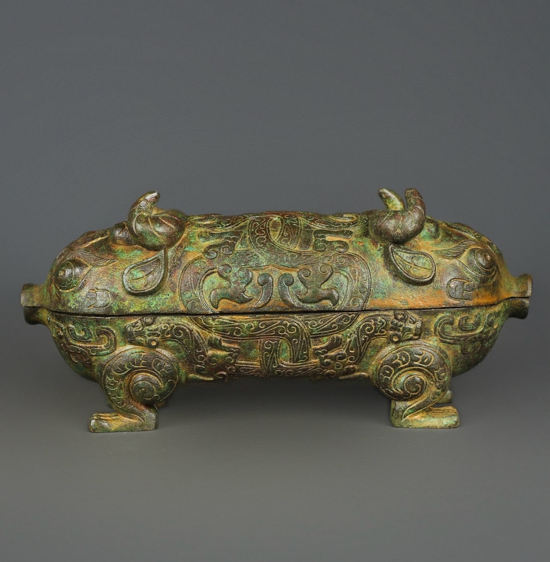 A Exquisite Bronze Beast Box - 7