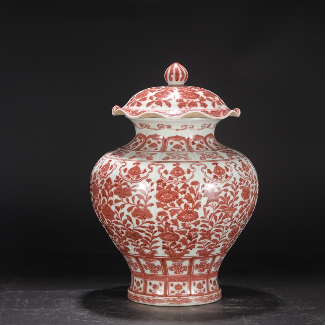 A Exquisite Underglaze-Red Flower Pattern Jar - 2
