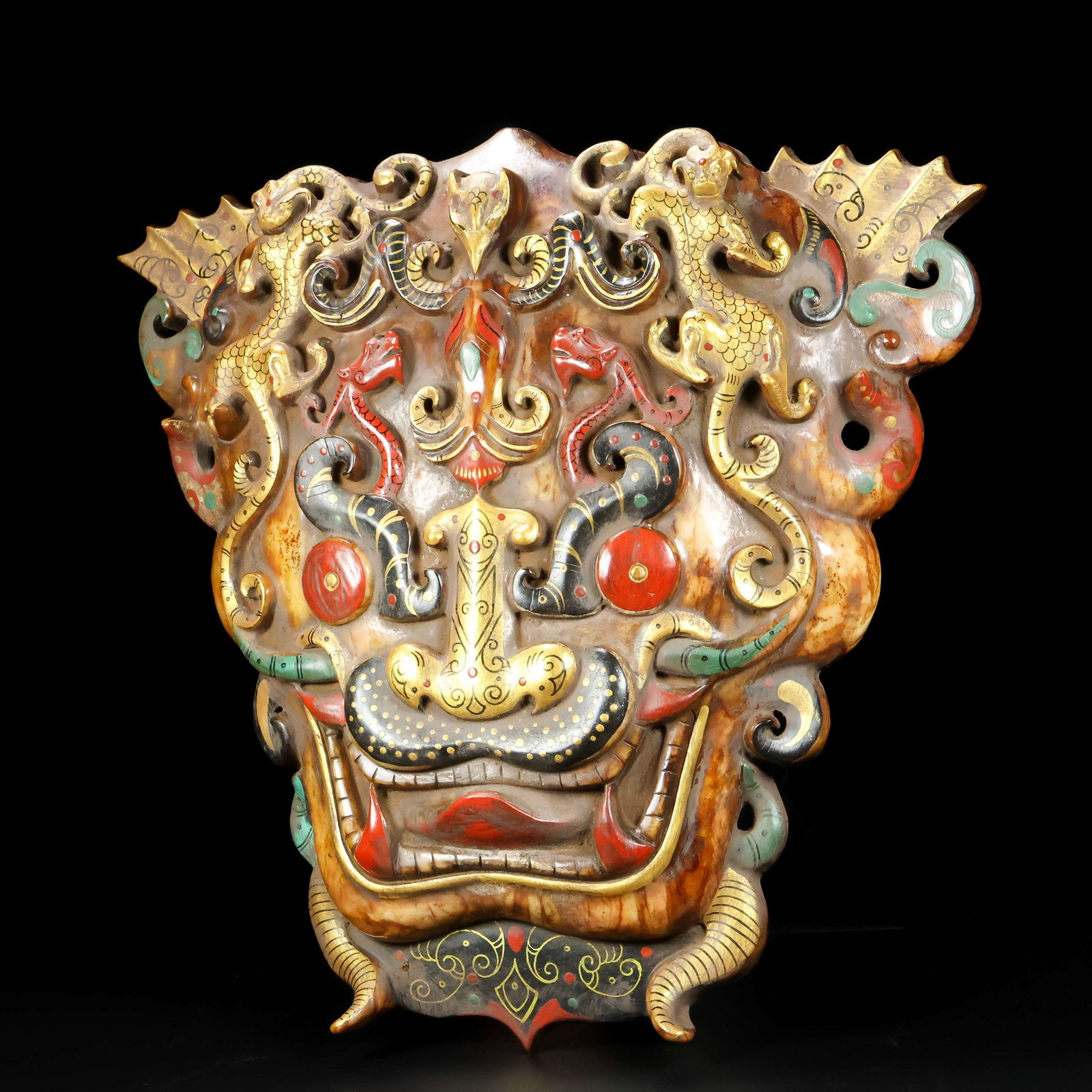 A Exquisite Hotan Jade Beast-Face Pattern Shield - 3