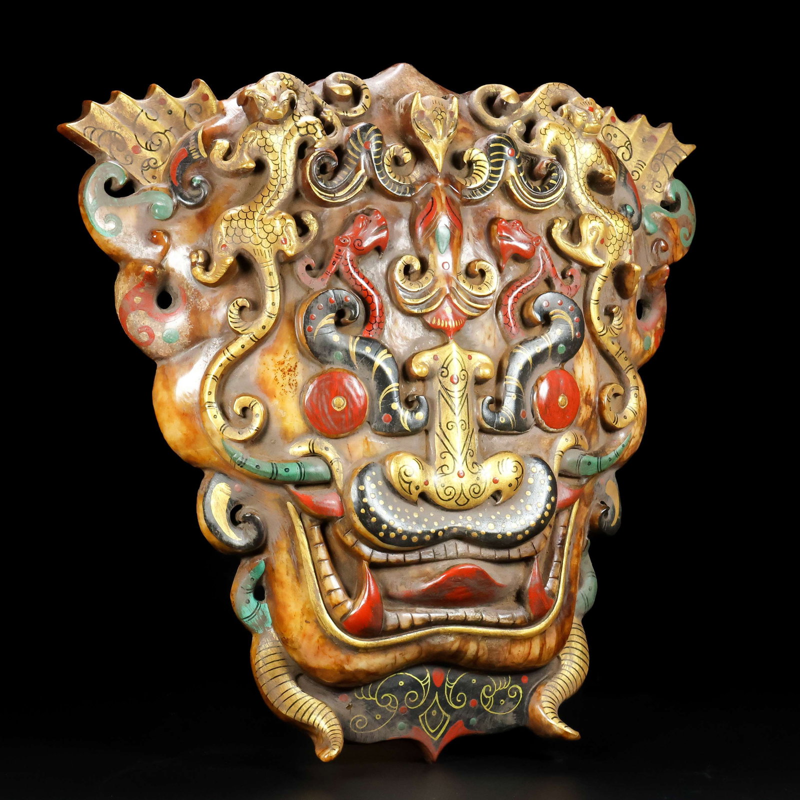 A Exquisite Hotan Jade Beast-Face Pattern Shield - 4