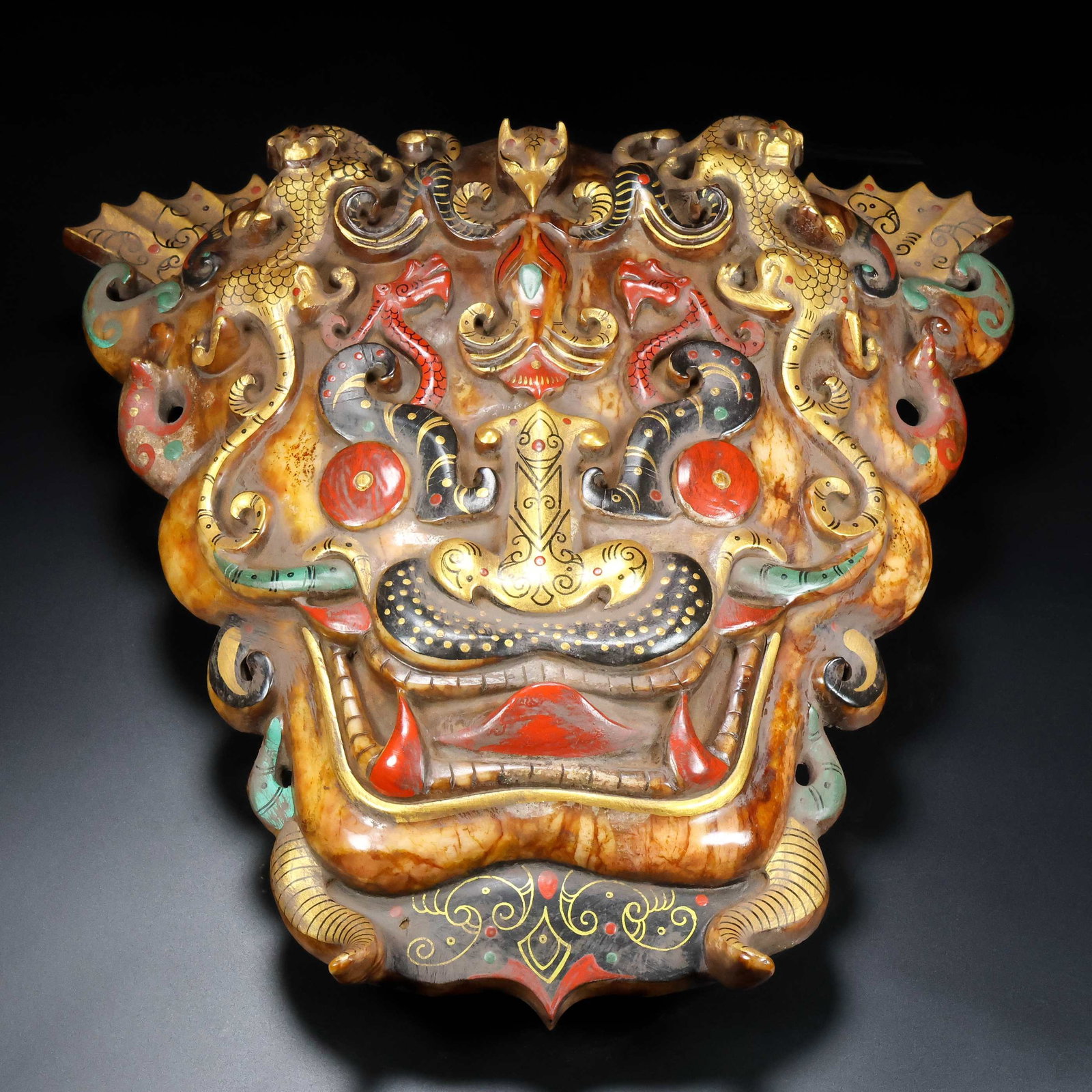 A Exquisite Hotan Jade Beast-Face Pattern Shield - 5